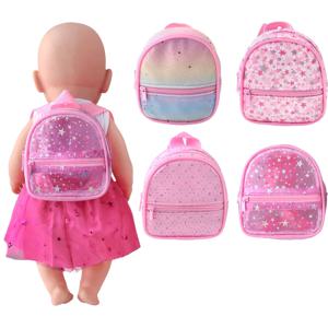 43cm 베이비돌 귀여운 백팩 어스앤제너레이션 아메리칸 18인치 여자아이 인형 어린이 장난감 인형 액세서리 만화 캐릭터 스쿨백