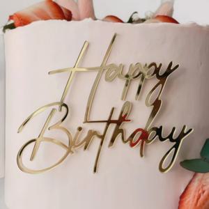 3개/6개/9개 골드 아크릴 생일 케이크 토퍼 - 프리미엄 해피 버스데이 케이크 장식 (케이크 및 파티 장식용)