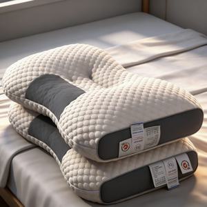 3D 니트 스파 마사지 콩 베개 워터 큐브 경추 지지 호텔 품질 베개 코어 비압축형 목 통증 완화