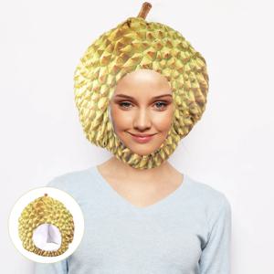두리안 모양 모자 부드럽고 편안한 패브릭 카니발 파티 의상 모자 성인용 어린이 코스프레 축제 사진 촬영 생일