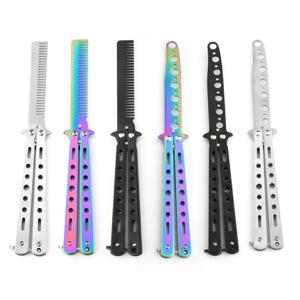 휴대용 나비 훈련 나이프, 접이식 CSGO 발리송 트레이너, 포켓 플레일 나이프, 언컷 블레이드, 나비 빗, 훈련 도구