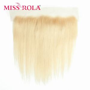 Miss Rola 브라질리언13x4 레이스 정면 클로저 613 #   아기 머리를 가진 귀 직모 마감 꿀 금발에 사람의 모발 귀에서 귀까지 레미