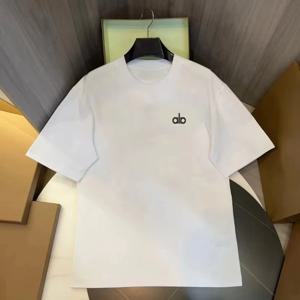 2026년 신상 프린트 소형 라벨 티셔츠, 헤비 코튼, 남녀 공용, 루즈핏 스트릿 반팔 상의