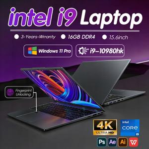 15.6인치 윈도우 11 프로 노트북 인텔 코어 i9-10980HK 16GB 램 1TB SSD 오피스 게이머 스터디 노트북 컴퓨터 PC