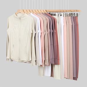 새로운 요가 스포츠 자켓 세트 여성 요가복 러닝 피트니스 자켓 활동복 나인 포인트 팬츠