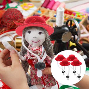 4Pcs 미니어처 모자 미니 애완 동물 모자 DIY 공예 용품을위한 작은 공식 모자 파티 사진 소품을위한 미니 모자