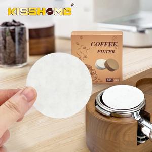 커피 필터 종이 51mm 53mm 58mm 라운드 일회용 Delonghi Breville Portafilter 에스프레소 도구 바리 스타 액세서리 100pcs