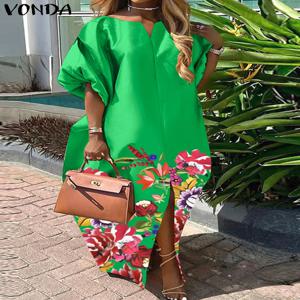 플러스 사이즈 여성용 보헤미안 새틴 실크 맥시 롱 원피스, 우아한 V넥 드레스, 캐주얼 루즈 로브, 5XL, 2025 여름