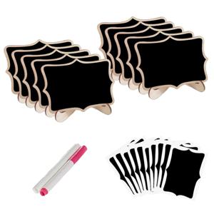 10pcs 칠판 이젤 스탠드와 표지판 파티 결혼식을위한 작은 칠판 칠판 메시지 칠판 슬레이트 메시지 보드