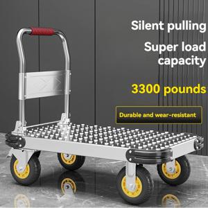 1650kg 또는 3600파운드의 하중을 지탱할 수 있는 접이식 손수레, 강판 소재, 저소음 바퀴 포함