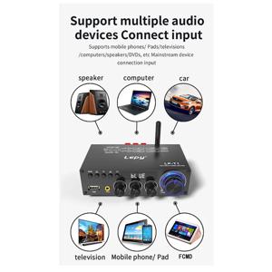 Excellent-Lepy LP-T1 디지털 Hifi Bluetooth 증폭기 동축 USB 디스크 무손실 재생 미니 디지털 증폭기 30Wx2 + 60W EU-PLU