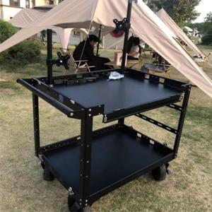 모바일 감독 차량용 영화 및 TV 장비 도구 차량 모니터 크루 자재 보관 다층 중량 트롤리