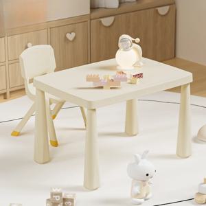 어린이 테이블 및 의자 세트 직사각형 플라스틱 어린이 책상 학습 식사 쓰기 가정 교실 어린이집 몬테소리 어린이 책상