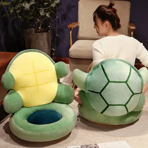 만화 캐릭터 어린이 소파 유아용 안락의자 부드러운 폼 등받이 좌석 보육원 독서 코너 휴대용 탈부착 커버 녹색 거북이