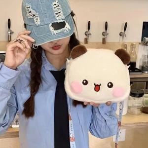 귀여운 부부 두두 플러시 백팩 이어 판다 베어 크로스백 가방 카와이 동전 지갑 숄더백 부드러운 플러시 인형 여자친구 선물용