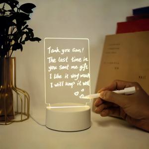 DIY 메모장 LED 드로잉 보드 발광 아크릴 메시지 보드 펜 포함 지울 수 있는 어린이 그림/글 메시지 보드 야간 조명
