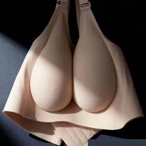 푸쉬업 실리콘 패드 브라 작은 가슴 볼륨업 추가컵 섹시 딥 V 플런지 외부 확장 가슴 패드 편안함 통기성