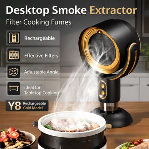 휴대용 데스크탑 레인지 후드 충전식 공기 필터 주방 배기 팬 (바베큐, 핫팟, 실내 요리, 테이블탑용)