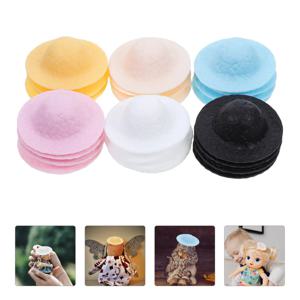 24Pcs 미니 시뮬레이션 밀짚 모자 DIY 공예에 대 한 플라스틱 작은 모자 다육 식물 장식 액세서리 시뮬레이션 밀짚 모자