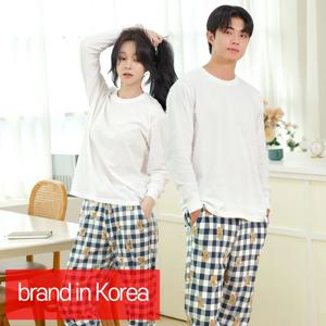 [콜라에스] 도톰하고 신축성 좋은 허리 스트랩 울트라밍크 수면바지_남성,여성