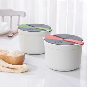 대용량 전자레인지 전용 밥솥 및 밥숟가락 포함 뜨거운 수프 요리 도시락 가열 밥통