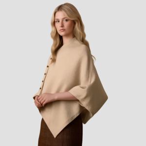 2025년 신상 여성용 봄 가을 패션 다용도 대각선 버클 루즈 고급 케이프 니트 숄