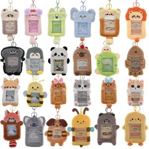 3인치 케이팝 바인더 플러시 포토카드 홀더 키체인 햄스터 고양이 곰 팬더 인스탁스 미니 사진 앨범 사진용 한국 아이돌
