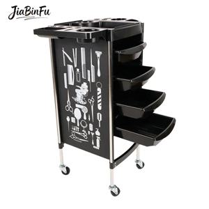 4단 살롱 트롤리(4륜, 5개 서랍) 화장대 트롤리 카트(176LBS) 미용 도구용 헤어 염색 리프팅 랙