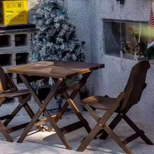 무료 샘플 저렴한 가격 방수 리조트 발코니 저녁 식사용 접이식 마당 공원 목재 야외 파티오 정원 식탁 의자