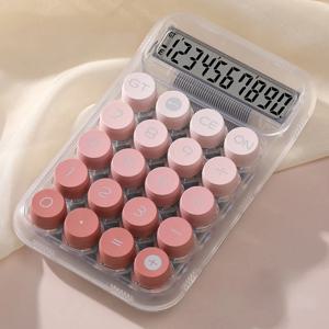 1PC 투명 그라디언트 대형 버튼 계산기 대형 스크린 전자 계산기 10 자리 학생 특정 계산기