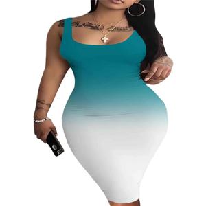 골지 칼집 드레스 우아한 봄, 여름 민소매 드레스 여성복