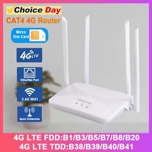 KuWFi CAT4 4G LTE 모뎀 300Mbps 2.4G 무선 와이파이 공유기 (WAN/LAN 포트 포함) LTE 공유기 10명 사용자 플러그 앤 플레이 (사무실/가정용)