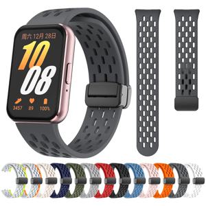 Samsung Fit3 천공 접이식 버클 실리콘 스포츠 스트랩, Samsung Galaxy Fit 3 스마트워치, 액세서리, 스트랩에 적합