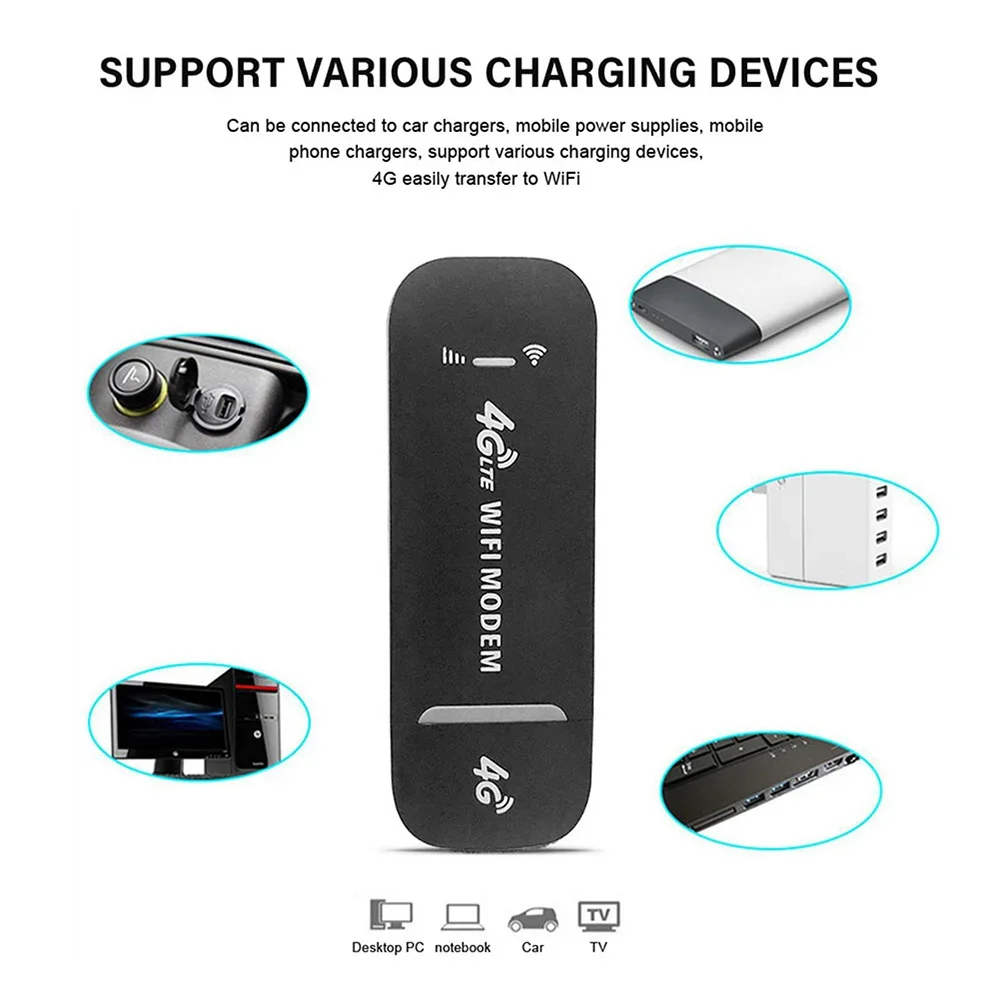4G LTE 무선 USB 동글 150Mbps 모바일 광대역 모뎀 스틱 4G SIM 카드 핫스팟 라우터 가정용 사무실용 무선 와이파이 어댑터
