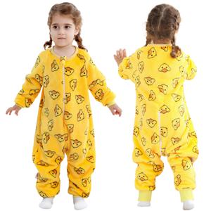 미클리 플란넬 아동 유아 수면 조끼 긴팔 만화 겨울옷 유아용 수면복 파자마 (여아/남아용)