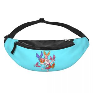 커스텀 P-피글렛 애니메이션 빅 무비 패니팩 여성 남성 캐주얼 크로스바디 허리 가방 여행용 사이클링 폰 머니 파우치