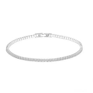 925 스털링 실버 팔찌 16CM ~ 19CM 테니스 팔찌 2.5MM 지르코니아 기념일 선물