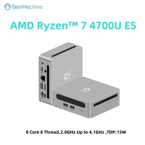 젠머신 AMD 라이젠 7 4700U ES 윈도우 11 8코어 8스레드 4.1GHz 15W 미니 PC DDR4 WIFI6 RTL8852, BT5.2 데스크탑 게이밍 컴퓨터