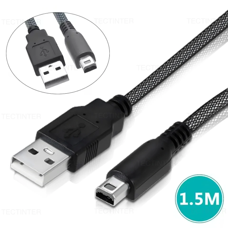 1.5M USB 데이터 충전기 충전 전원 케이블 코드 닌텐도 DSi NDSI 뉴 3DS 2DS XL/LL 게임 콘솔 전원 케이블 액세서리