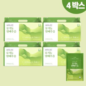 브이나인 국산 물없이 만든 유기농 양배추즙  100mLx25포,4박스
