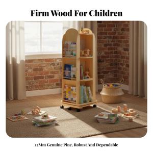 모바일 회전 책꽂이 회전식 책꽂이 각도 조절 가능 어린이 책 수납장 다기능 대용량