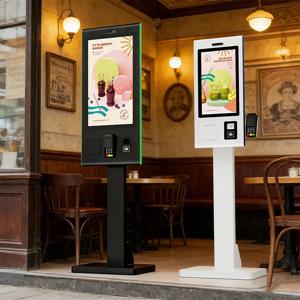 28/32인치 모듈형 구성 셀프 주문 기계, 스탠딩형 터치스크린 셀프 서비스 키오스크 (패스트푸드 레스토랑용)