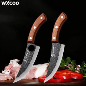WXCOO 전문가용 수제 정육칼, 나무 손잡이, 스테인리스 스틸 본잉 나이프, 풀탱 주방칼