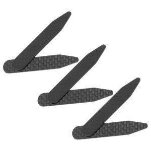 3쌍의 칼라 본 셔츠 칼라 스테이 카본 파이버 블랙 탈부착 가능한 드레스 셔츠 인서트 지지대 홀더 비즈니스 웨딩 정장용