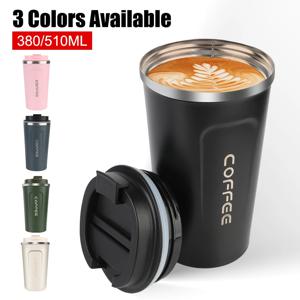 써모 카페 더블 스테인레스 스틸 커피 머그잔 차 물 커피 380/510ML Leak_Proof 여행용 써모 컵 자동차 보온병 머그잔