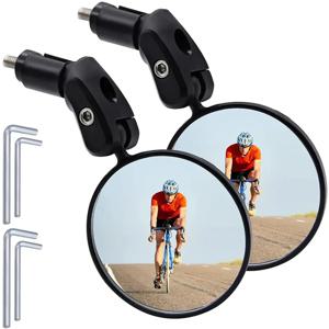 범용 조절식 자전거 백미러 광각 360도 °   MTB 로드 바이크 사이클링 액세서리용 회전 핸들바 마운트 미러