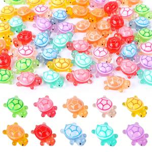 50/100 Pcs 어둠 속에서 빛나는 귀여운 미니 빛나는 거북이 장식품 미니어처 거북이 마이크로 풍경 홈 장식 선물