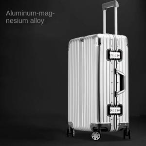 100% 알루미늄 마그네슘 합금 수하물 20/22/24/26/30인치 메탈 캐리어 알루미늄 기내용 수하물 비밀번호 트롤리 케이스