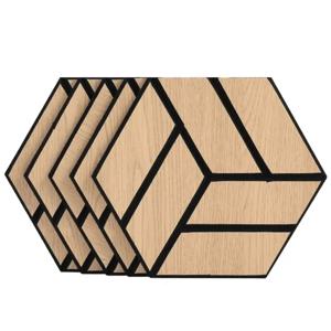 ABRU-헥사곤 펠트 벽 패널 - 3D 나무 무늬 방음 자가 접착식 흡음 스티커