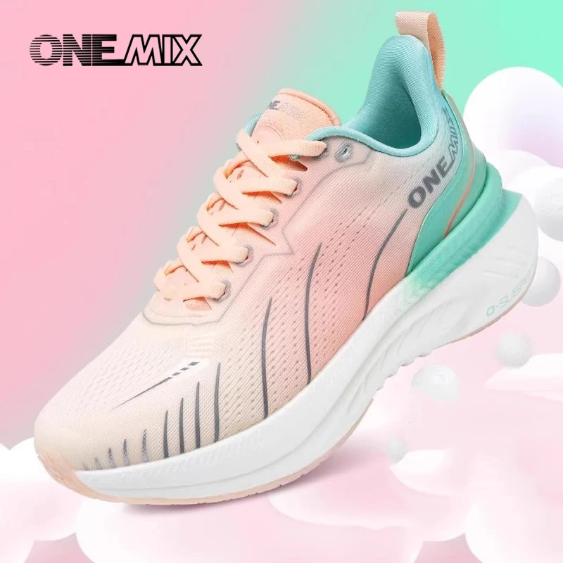 ONEMIX 여성용 블랙 통기성 운동화, 핑크 패션 댐핑 스포츠 신발, 2024 디자이너, 무료 배송